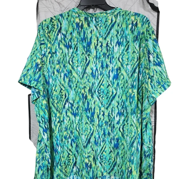 Catherines Green and Blue Abstract Blouse - Picture 2 of 5